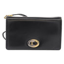 Christian Dior Shoulder Bag Leather Black Gold Auth ep12905-13