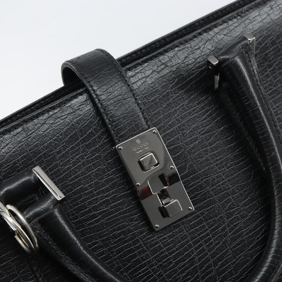 GUCCI Hand Bag Leather Black Silver 114262 Auth ep12908