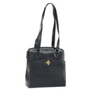 CELINE Tote Bag Leather Black Gold Auth ep12909-1