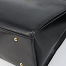 CELINE Tote Bag Leather Black Gold Auth ep12909-9