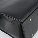 CELINE Tote Bag Leather Black Gold Auth ep12909-14