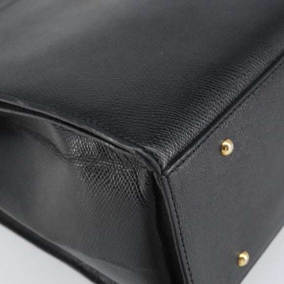 CELINE Tote Bag Leather Black Gold Auth ep12909