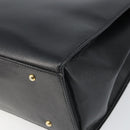 CELINE Tote Bag Leather Black Gold Auth ep12909-15