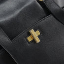 CELINE Tote Bag Leather Black Gold Auth ep12909-17