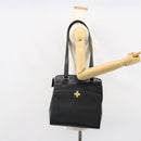 CELINE Tote Bag Leather Black Gold Auth ep12909-25