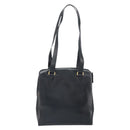 CELINE Tote Bag Leather Black Gold Auth ep12909-2