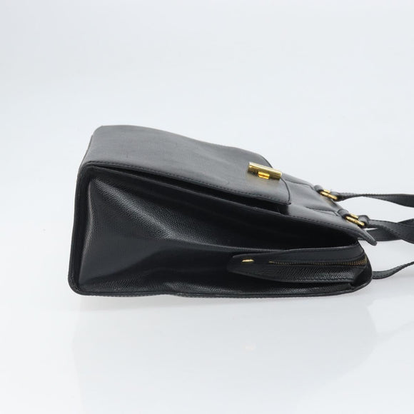 CELINE Tote Bag Leather Black Gold Auth ep12909