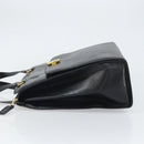 CELINE Tote Bag Leather Black Gold Auth ep12909-4