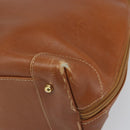 GUCCI Hand Bag Leather 2way Brown Gold Auth ep12910-10