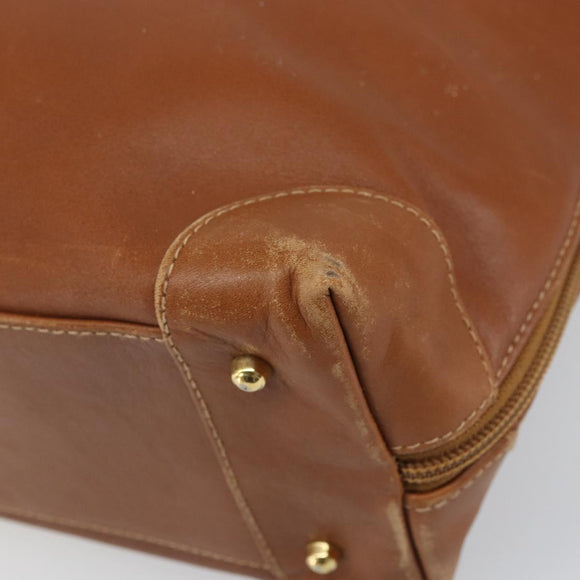 GUCCI Hand Bag Leather 2way Brown Gold Auth ep12910
