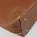 GUCCI Hand Bag Leather 2way Brown Gold Auth ep12910-17