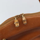 GUCCI Hand Bag Leather 2way Brown Gold Auth ep12910-18