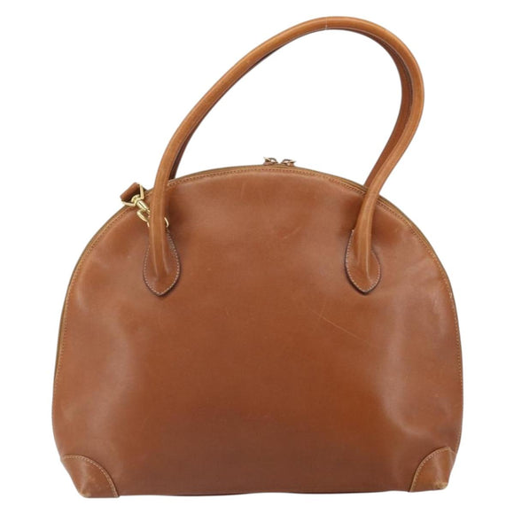 GUCCI Hand Bag Leather 2way Brown Gold Auth ep12910