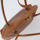 GUCCI Hand Bag Leather 2way Brown Gold Auth ep12910-6