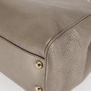 GUCCI Bamboo Hand Bag Leather Silver Gold 336032 Auth ep12914-11