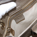 GUCCI Bamboo Hand Bag Leather Silver Gold 336032 Auth ep12914-15