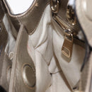 GUCCI Bamboo Hand Bag Leather Silver Gold 336032 Auth ep12914-18