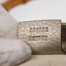 GUCCI Bamboo Hand Bag Leather Silver Gold 336032 Auth ep12914-25