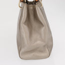 GUCCI Bamboo Hand Bag Leather Silver Gold 336032 Auth ep12914-5