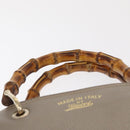 GUCCI Bamboo Hand Bag Leather Silver Gold 336032 Auth ep12914-8