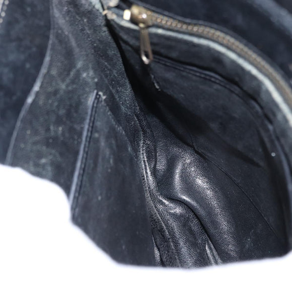 GUCCI Shoulder Bag Leather Black Gold Auth ep12917