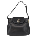 GUCCI Shoulder Bag Leather Black Gold Auth ep12917-13