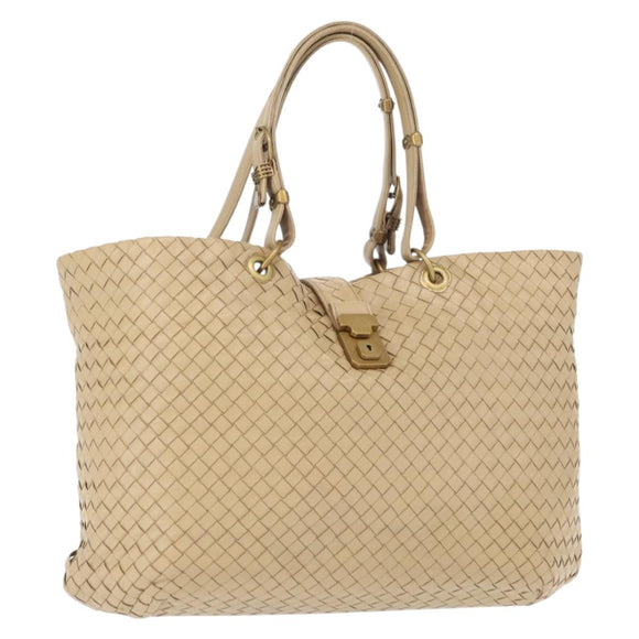 BOTTEGA VENETA INTRECCIATO Tote Bag Leather Beige Auth ep12922