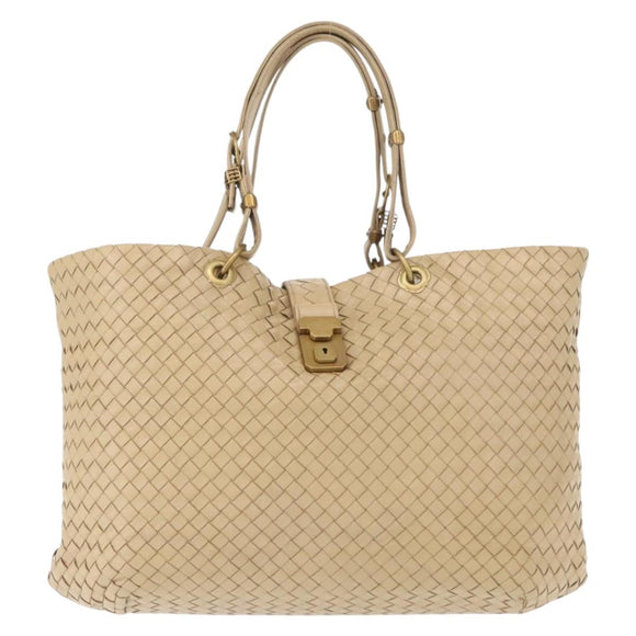BOTTEGA VENETA INTRECCIATO Tote Bag Leather Beige Auth ep12922