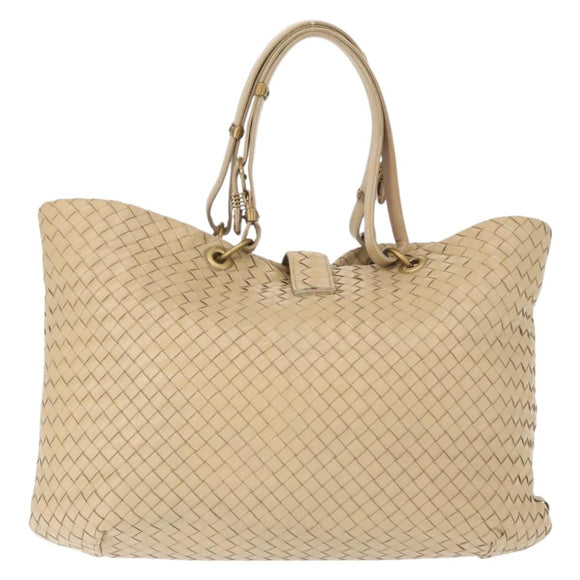 BOTTEGA VENETA INTRECCIATO Tote Bag Leather Beige Auth ep12922