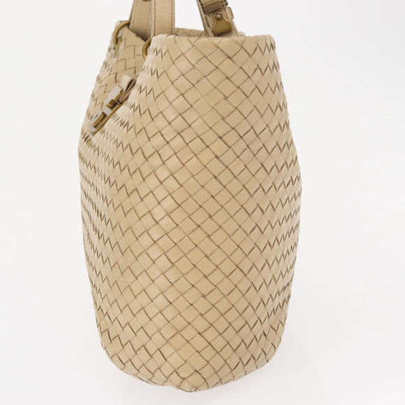 BOTTEGA VENETA INTRECCIATO Tote Bag Leather Beige Auth ep12922
