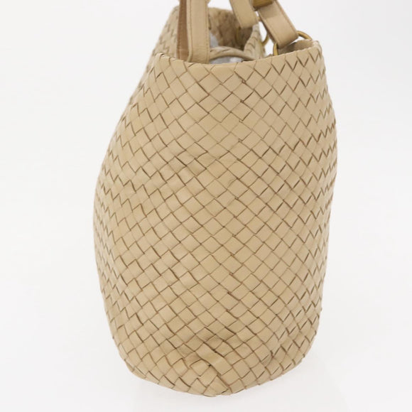 BOTTEGA VENETA INTRECCIATO Tote Bag Leather Beige Auth ep12922
