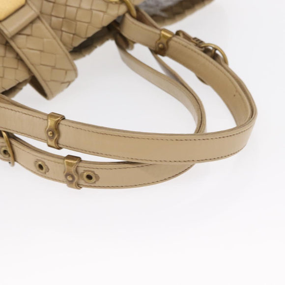 BOTTEGA VENETA INTRECCIATO Tote Bag Leather Beige Auth ep12922