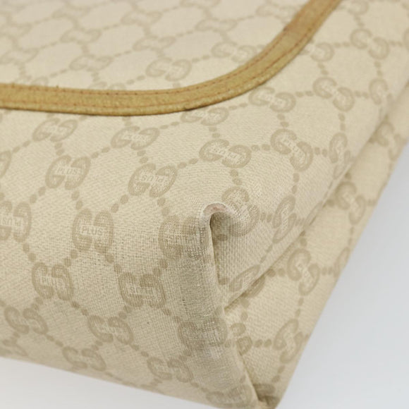 GUCCI GG Plus Supreme Web Sherry Line Tote Bag PVC White Auth ep12927
