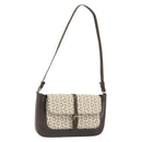 CELINE C Macadam Canvas Shoulder Bag Beige Gold Auth ep12930-1