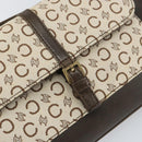 CELINE C Macadam Canvas Shoulder Bag Beige Gold Auth ep12930-10