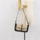 CELINE C Macadam Canvas Shoulder Bag Beige Gold Auth ep12930-23
