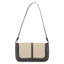 CELINE C Macadam Canvas Shoulder Bag Beige Gold Auth ep12930-2