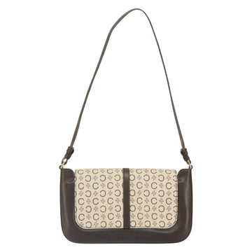 CELINE C Macadam Canvas Shoulder Bag Beige Gold Auth ep12930 - 0