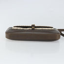 CELINE C Macadam Canvas Shoulder Bag Beige Gold Auth ep12930-5