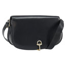 GUCCI Shoulder Bag Leather Black Gold Auth ep12931-1