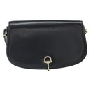 GUCCI Shoulder Bag Leather Black Gold Auth ep12931-2