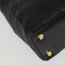 Christian Dior Lady Dior Canage Hand Bag Leather Black Gold Auth ep12935-11