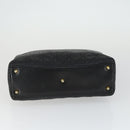 Christian Dior Lady Dior Canage Hand Bag Leather Black Gold Auth ep12935-9