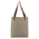 GUCCI GG Supreme Web Sherry Line Tote Bag PVC Beige 002 23 4487 Auth ep12936-3