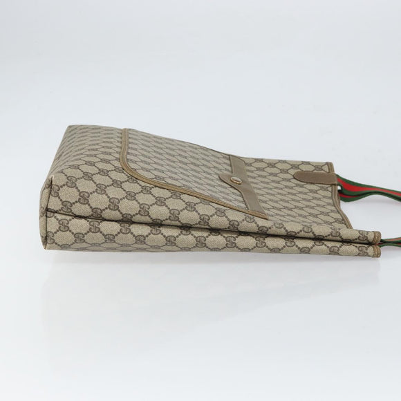 GUCCI GG Supreme Web Sherry Line Tote Bag PVC Beige 002 23 4487 Auth ep12936