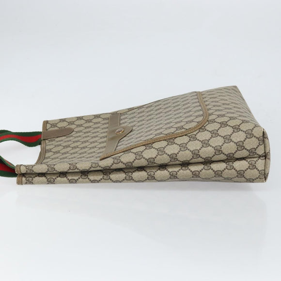 GUCCI GG Supreme Web Sherry Line Tote Bag PVC Beige 002 23 4487 Auth ep12936
