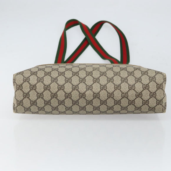 GUCCI GG Supreme Web Sherry Line Tote Bag PVC Beige 002 23 4487 Auth ep12936