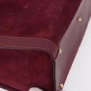 GUCCI Bamboo Hand Bag Suede Purple Gold 002 123 0260 Auth ep12937-10