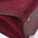 GUCCI Bamboo Hand Bag Suede Purple Gold 002 123 0260 Auth ep12937-12