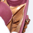 GUCCI Bamboo Hand Bag Suede Purple Gold 002 123 0260 Auth ep12937-20